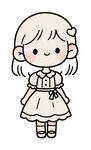 卡通小女孩简笔画