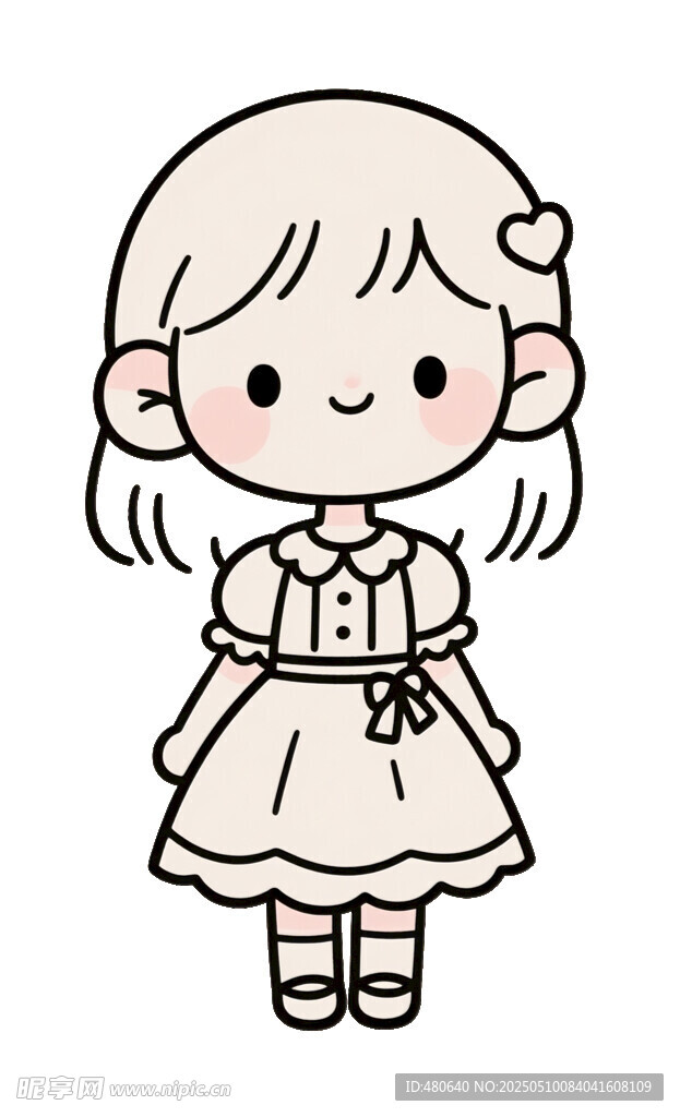 卡通小女孩简笔画