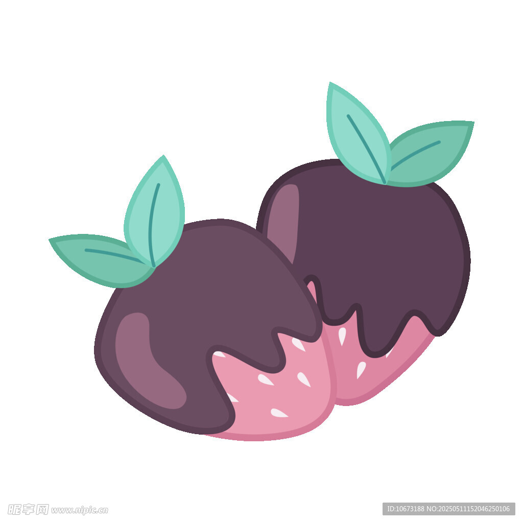 巧克力淋面草莓插画