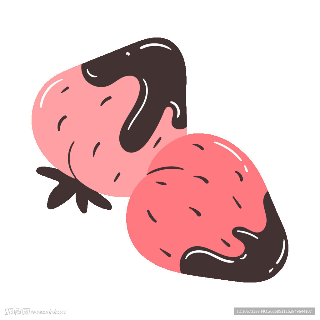 巧克力淋面草莓插画