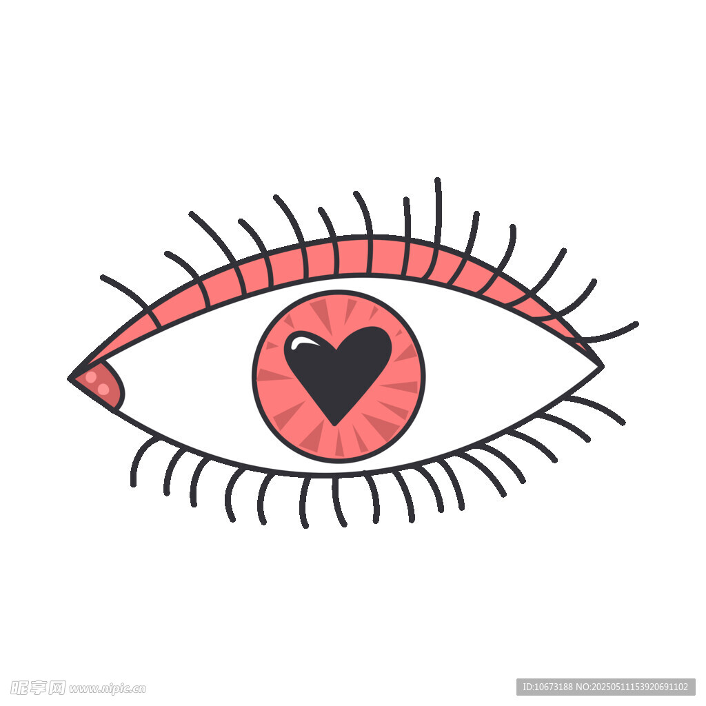 爱心眼眸插画
