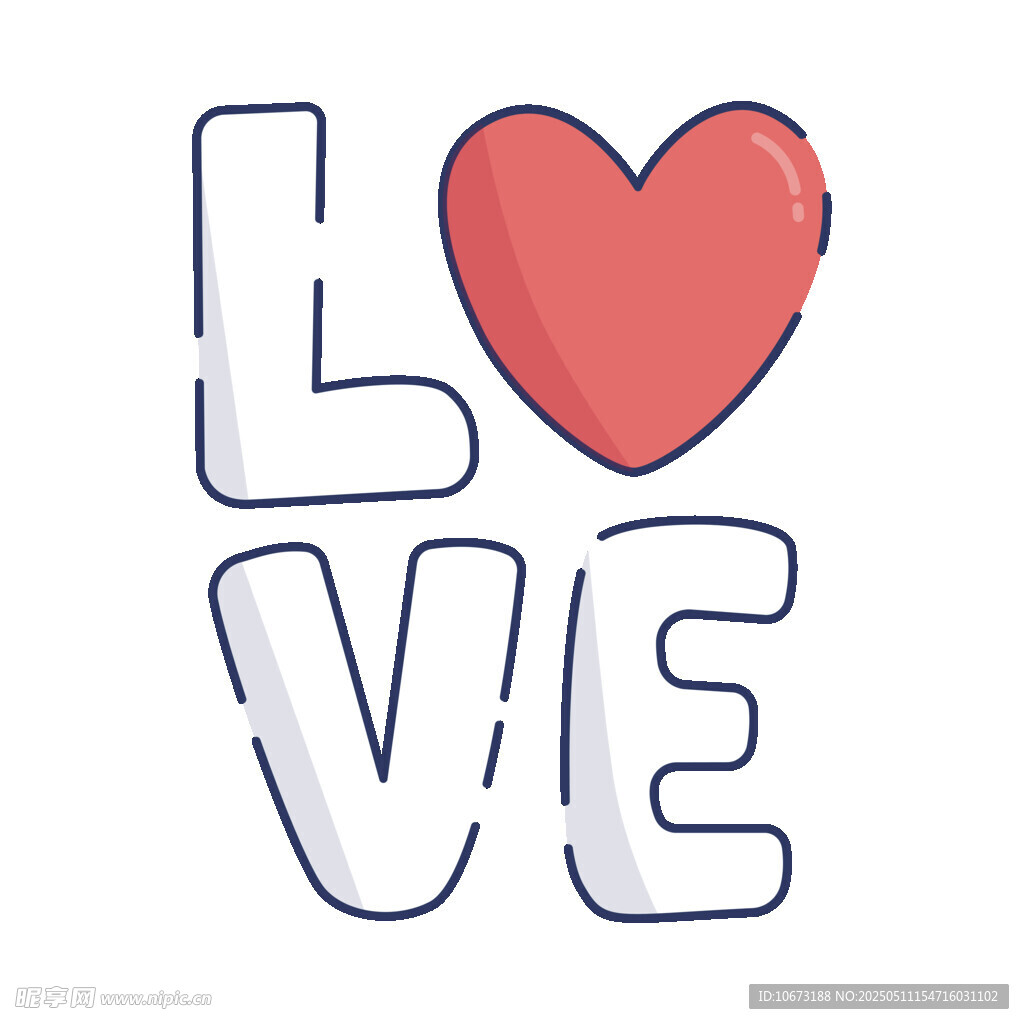 爱心LOVE艺术字设计