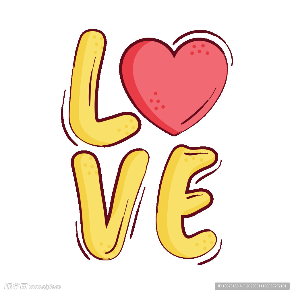 爱心LOVE艺术字图案