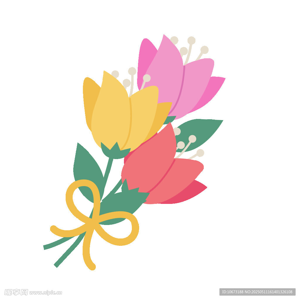 多彩花束插画