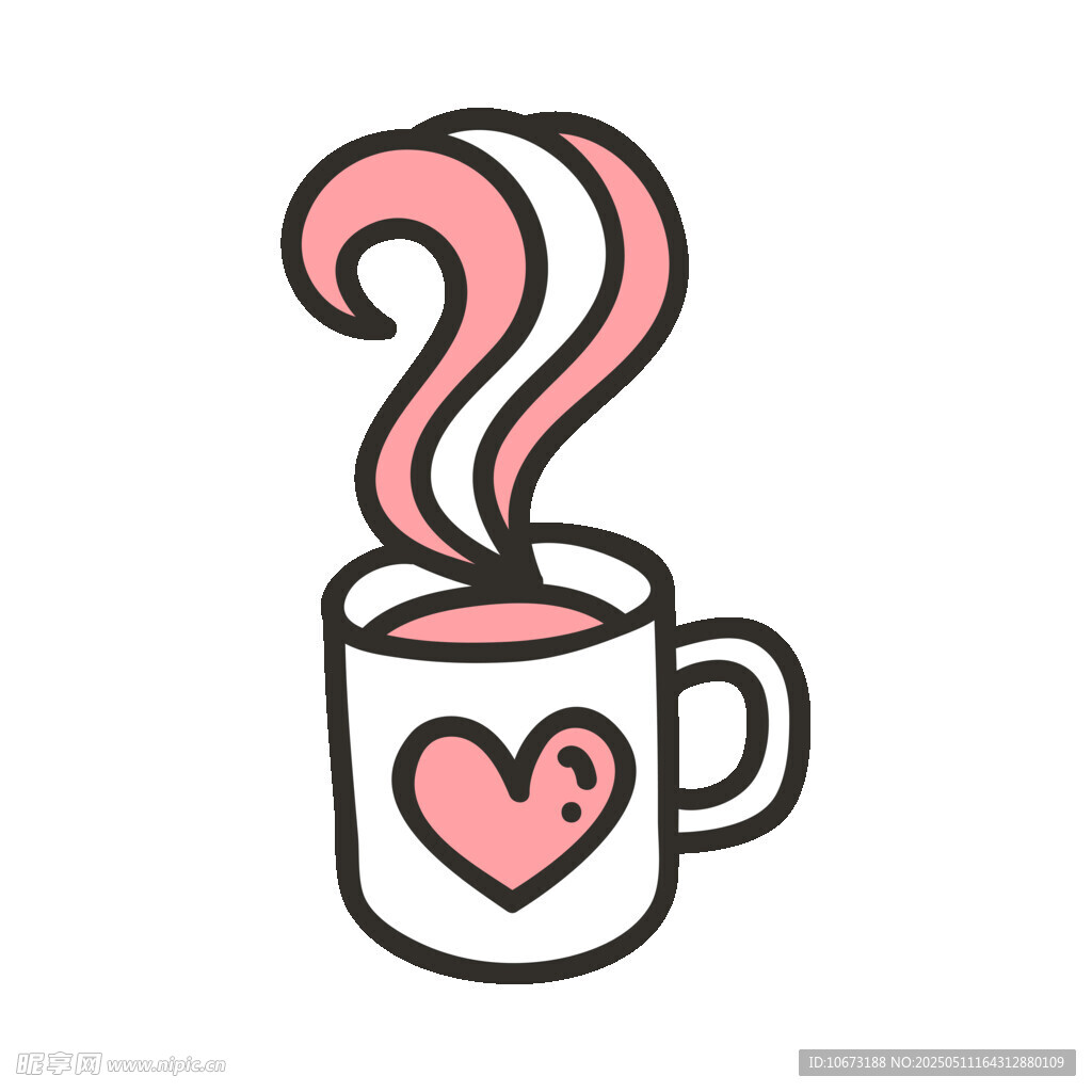 爱心咖啡杯插画