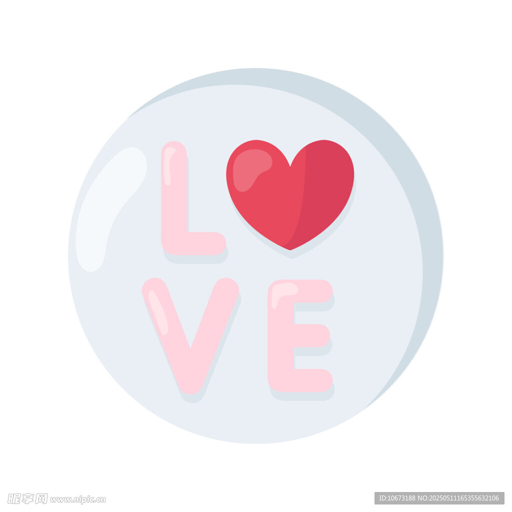 爱心LOVE圆形图标
