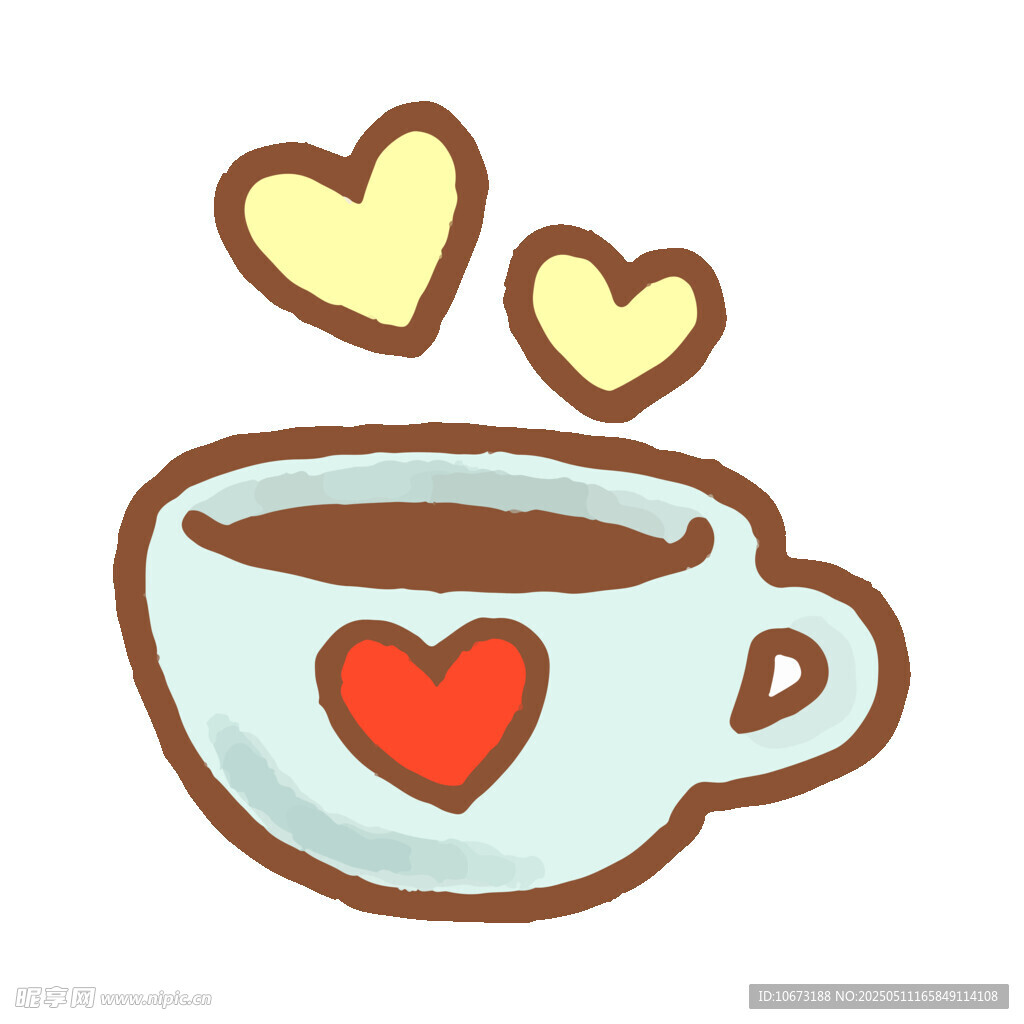 爱心咖啡杯插画