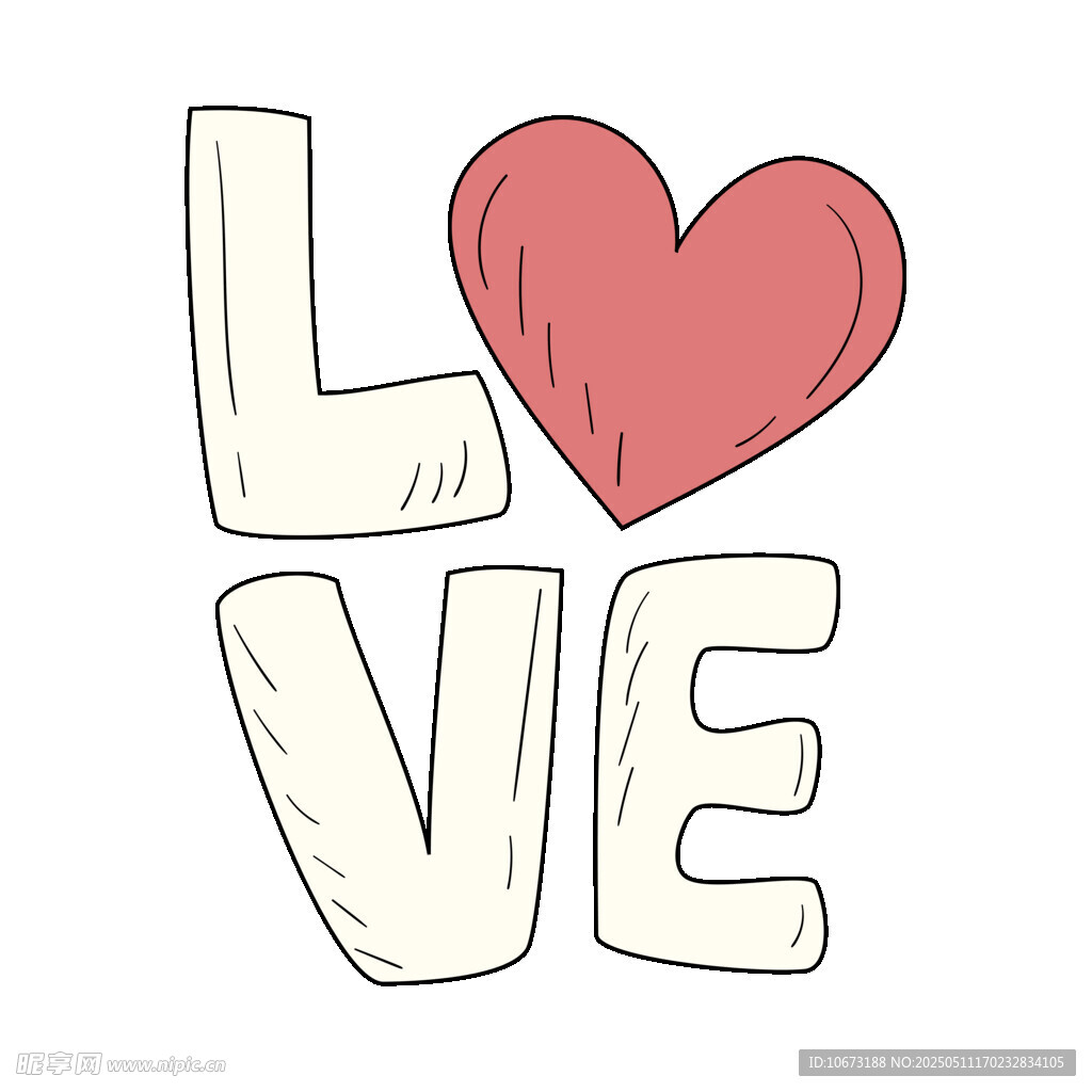 手绘爱心LOVE图案