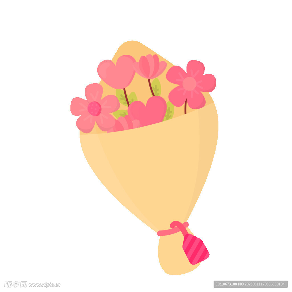 粉色花束插画