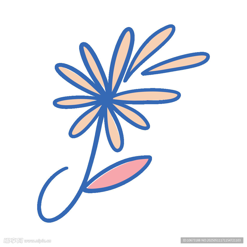 简约手绘花朵图案设计