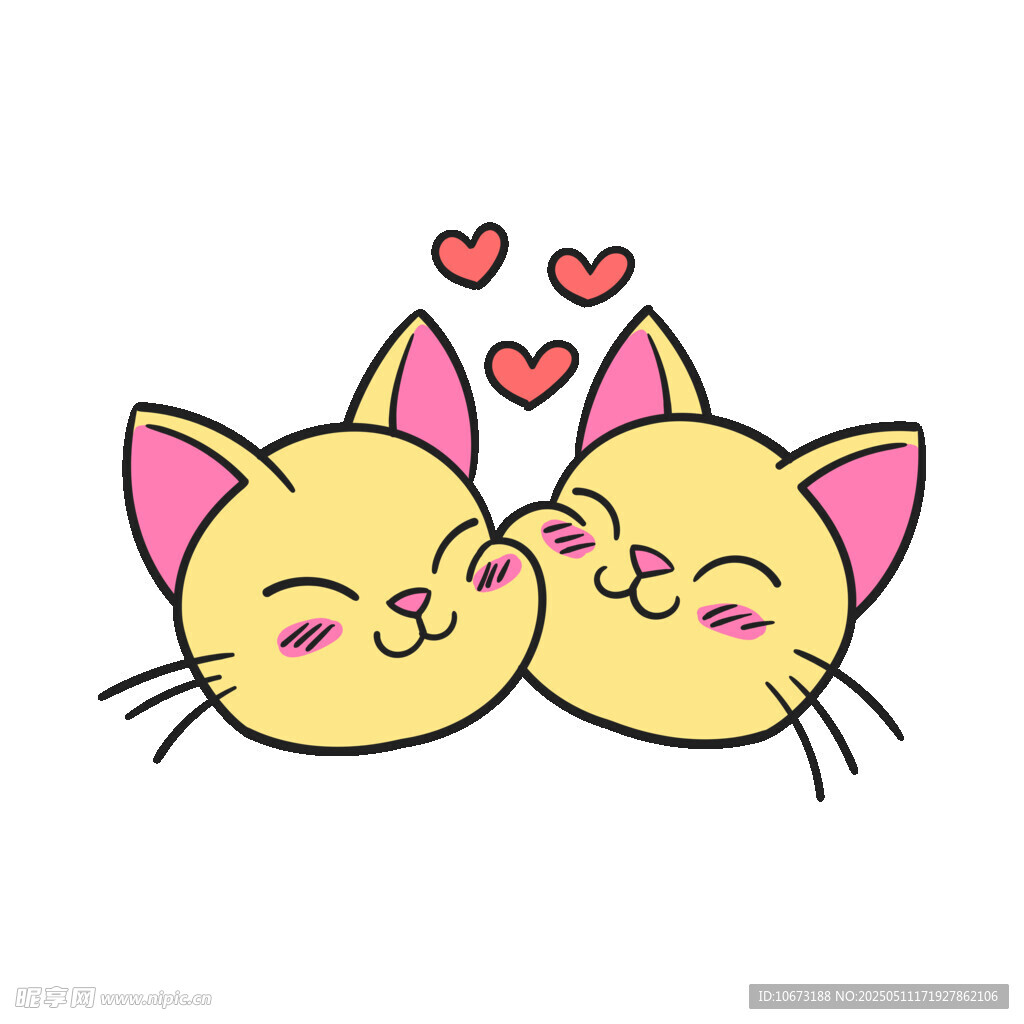 亲吻的可爱猫咪