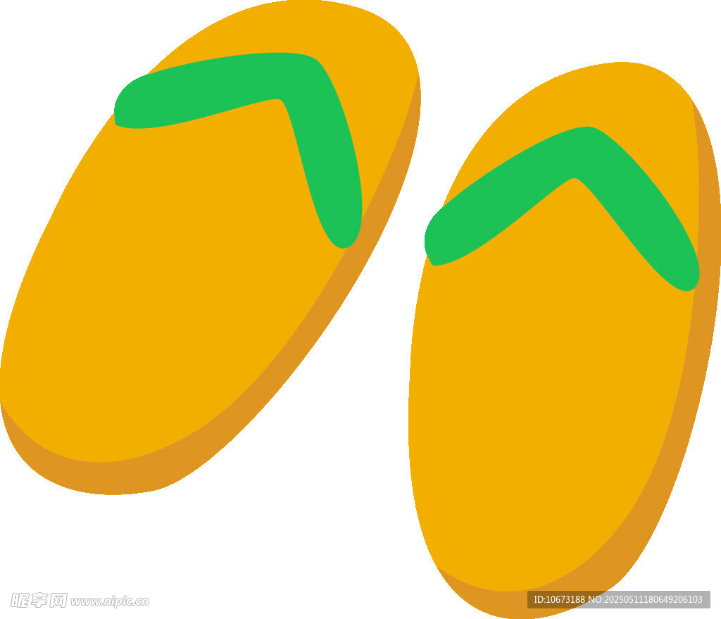 黄色人字拖插画