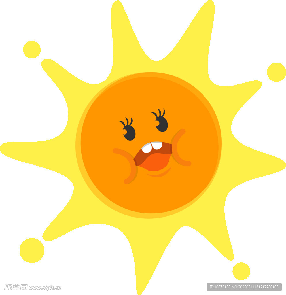 可爱笑脸太阳卡通形象