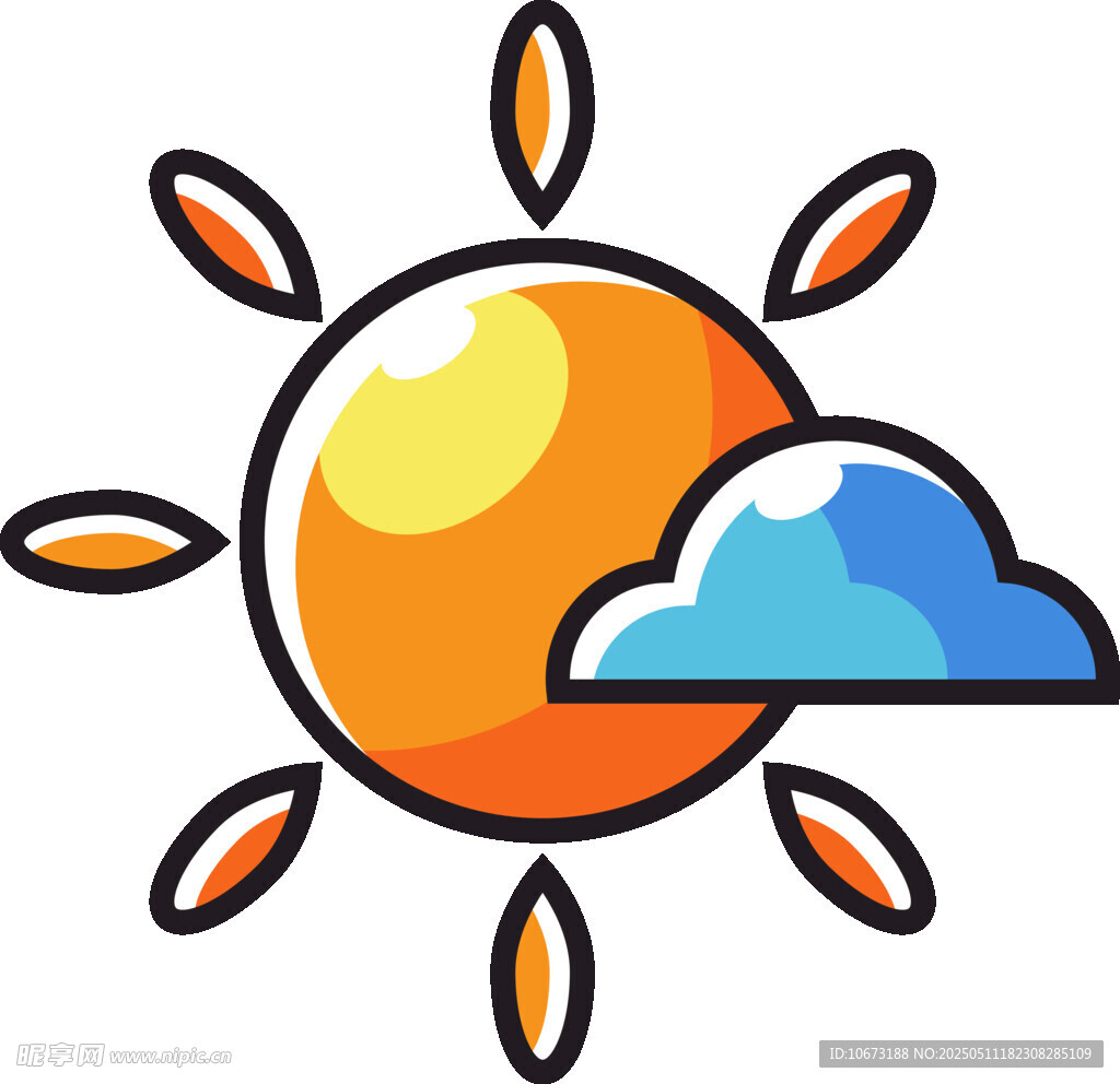 太阳与云朵图标