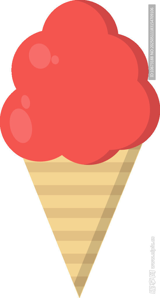 红色冰淇淋甜筒