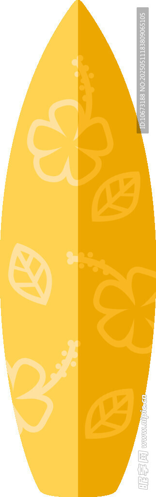 黄色花纹椭圆装饰图案