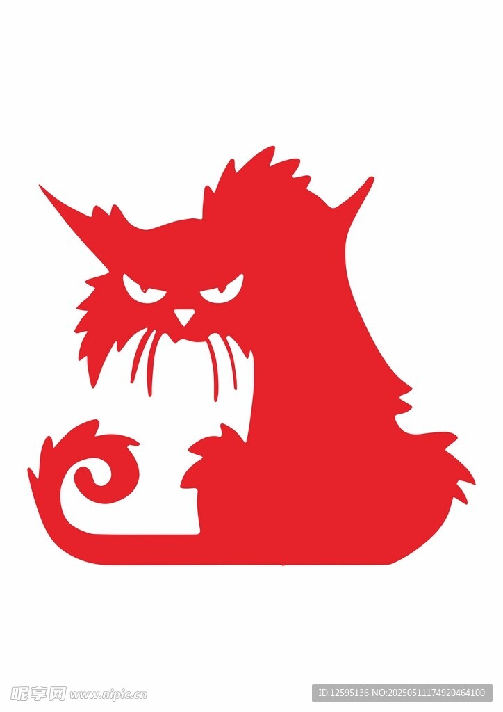 红色卡通猫咪形象