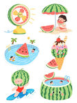 夏日清凉趣味元素集合