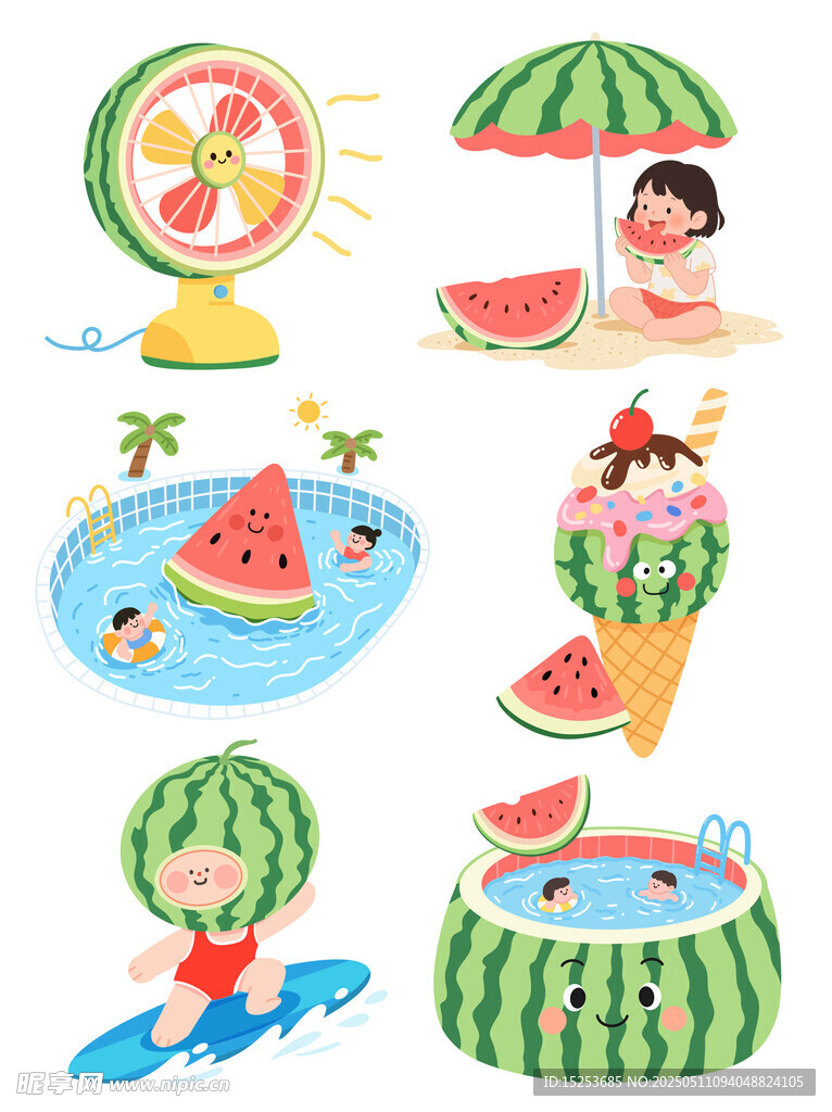 夏日清凉趣味元素集合