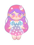 可爱波点裙卡通小女孩