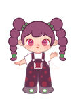 扎双辫的可爱卡通女孩