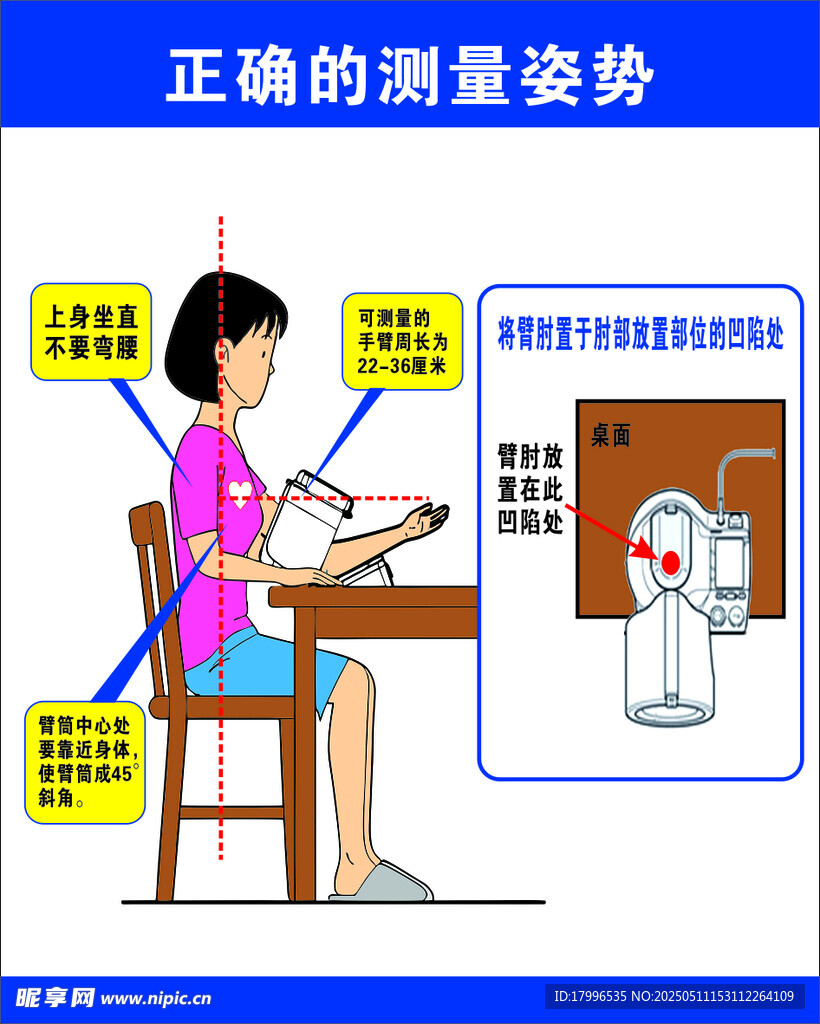 血压正确测量姿势