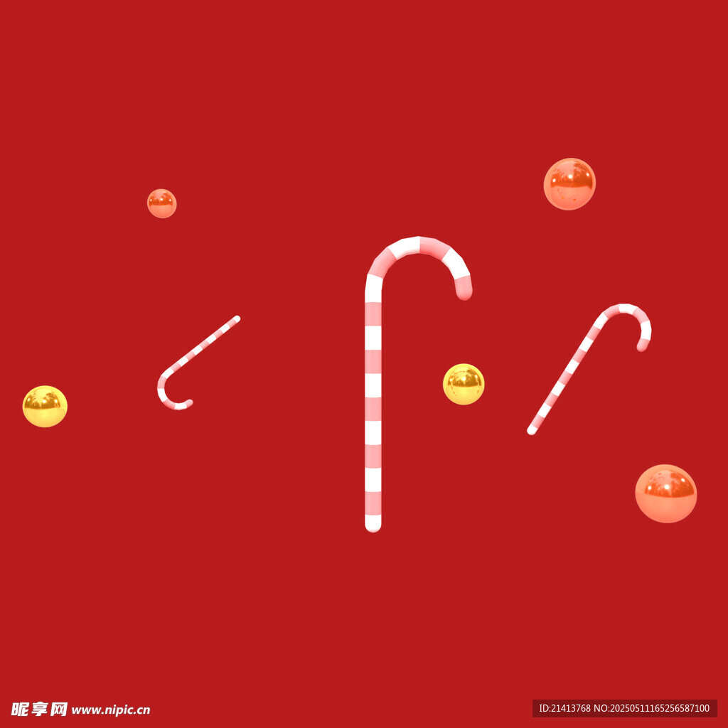 红色背景的糖果装饰图案