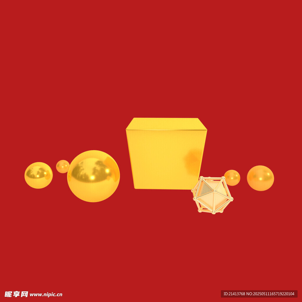 金色几何元素