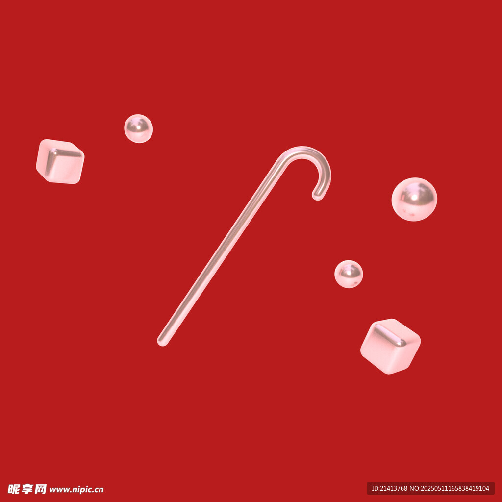 红色背景的糖果与拐杖糖