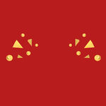 红色背景金色几何装饰元素
