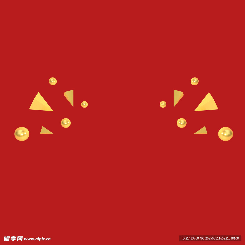 红色背景金色几何装饰元素
