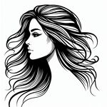 飘逸长发女性头像