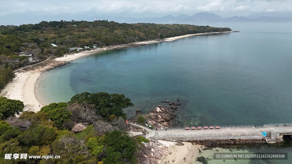 美丽海滨风光俯瞰图