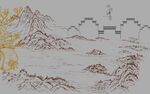 中式山水长城风景图