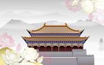 古风宫殿与花卉美景