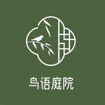 鸟语庭院中式简约标志设计