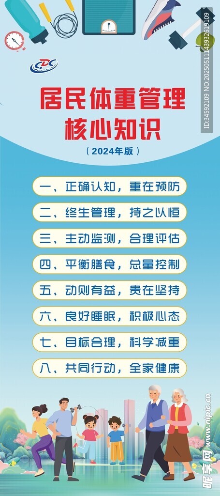 体重管理核心知识展架 疾控标志