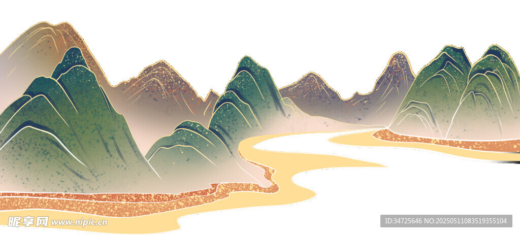 水墨山水风景图