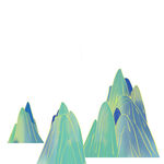 梦幻渐变山峰插画