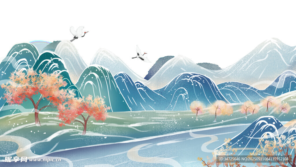水墨山水风景图