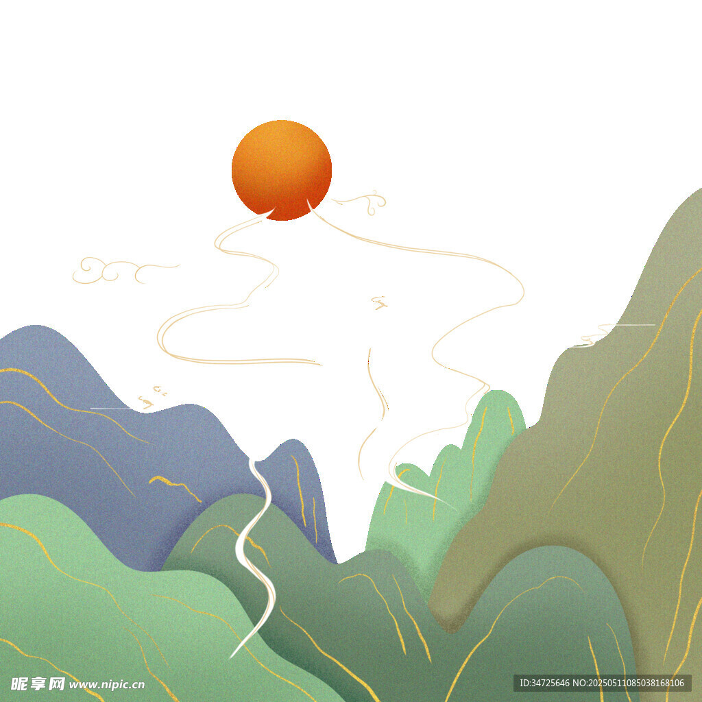 山间日出美景