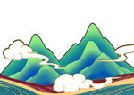 青山云海插画
