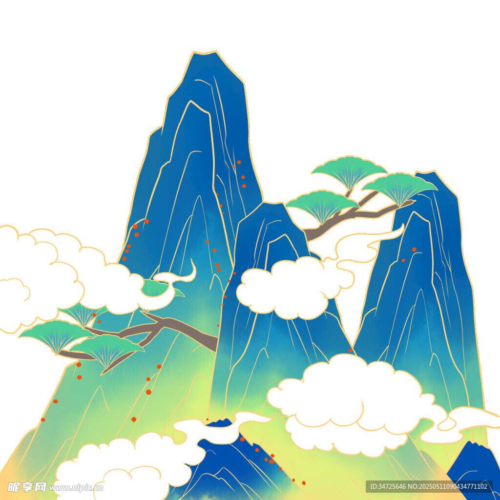 国风山水插画