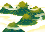 青山云雾环绕美景图