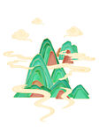 水墨风山峦云雾美景图