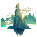 奇幻山水景观插画