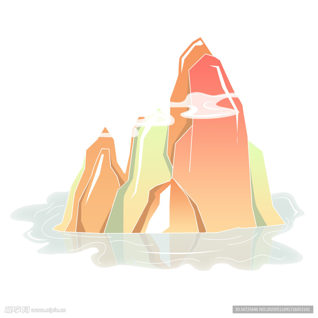 彩色山峦插画