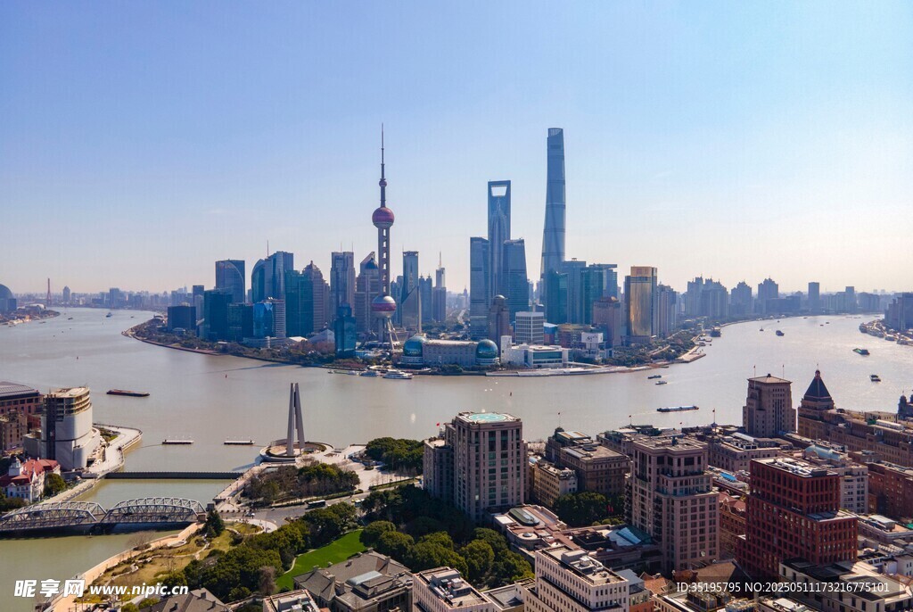 上海外滩城市天际线景观
