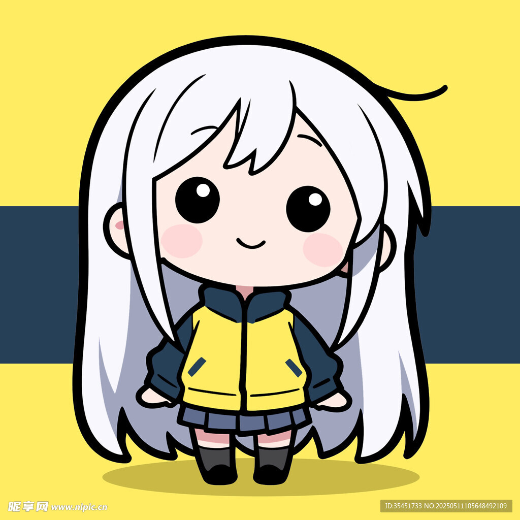 可爱长发卡通女孩形象