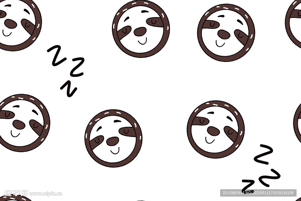 可爱睡眠表情图案设计